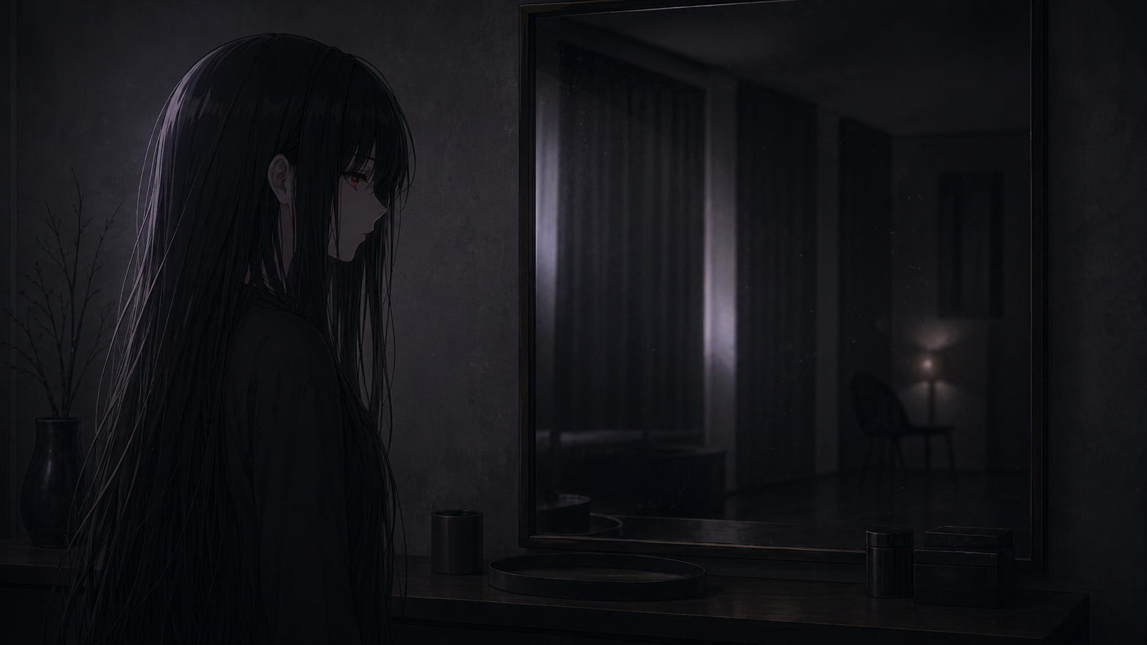 Room With No Weather video still: mirrors look away